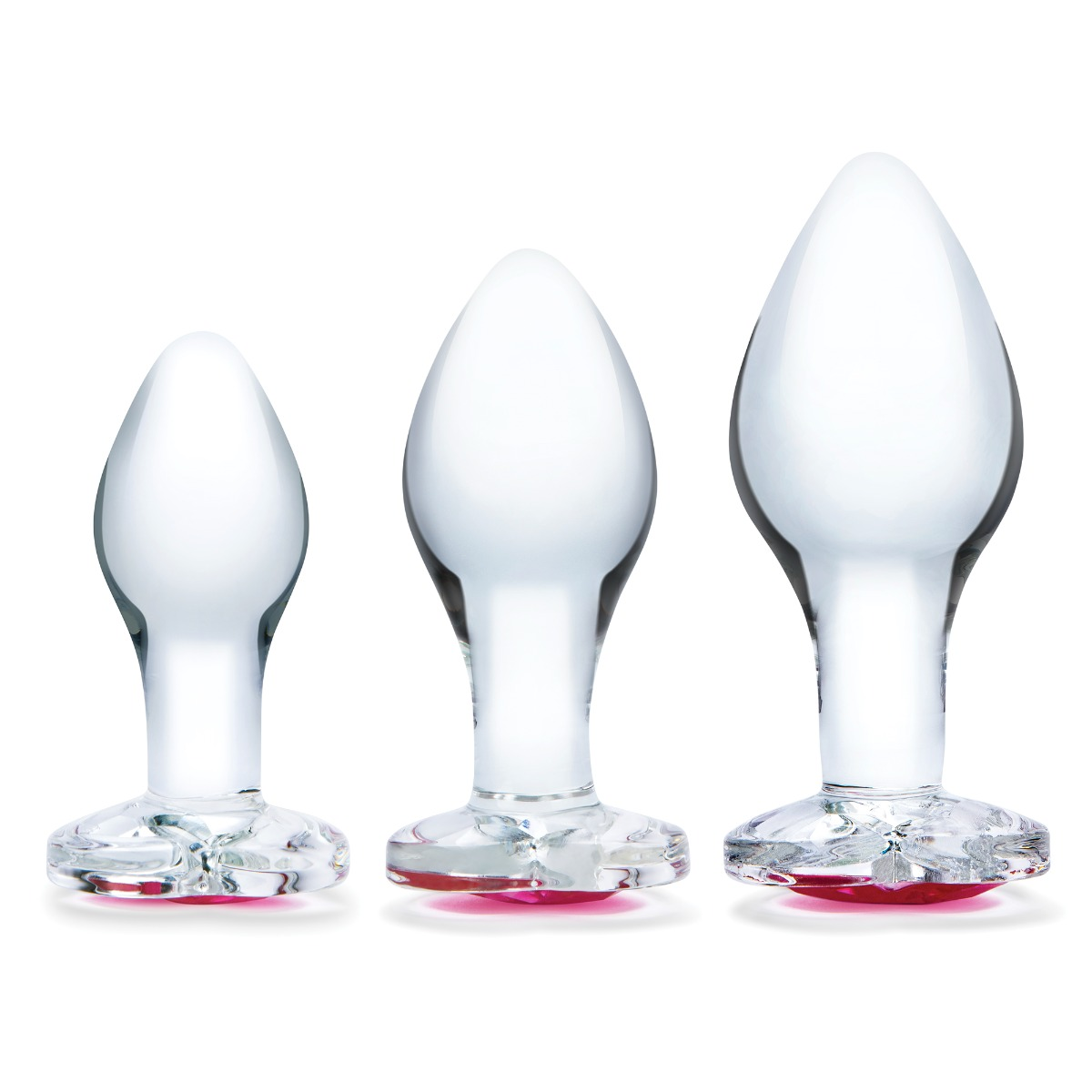 Glas 3pc Heart Jewel Anal Training Kit