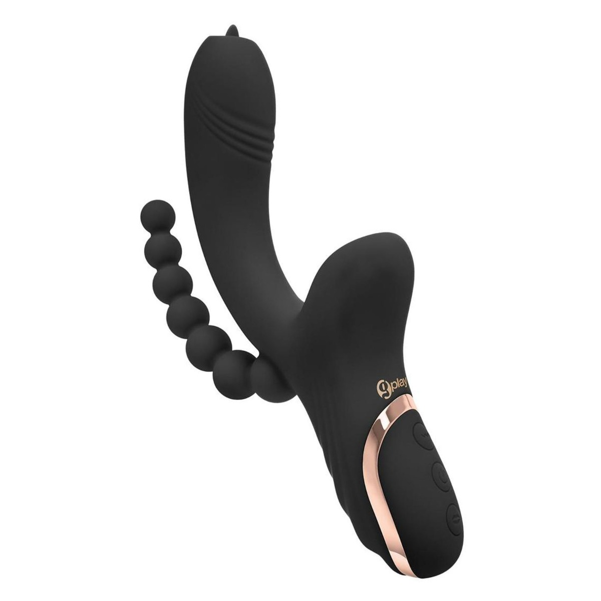 Bodywand G Play Triple Stim G Spot And Clitoral Suction Vibrator with Anal Beads Black